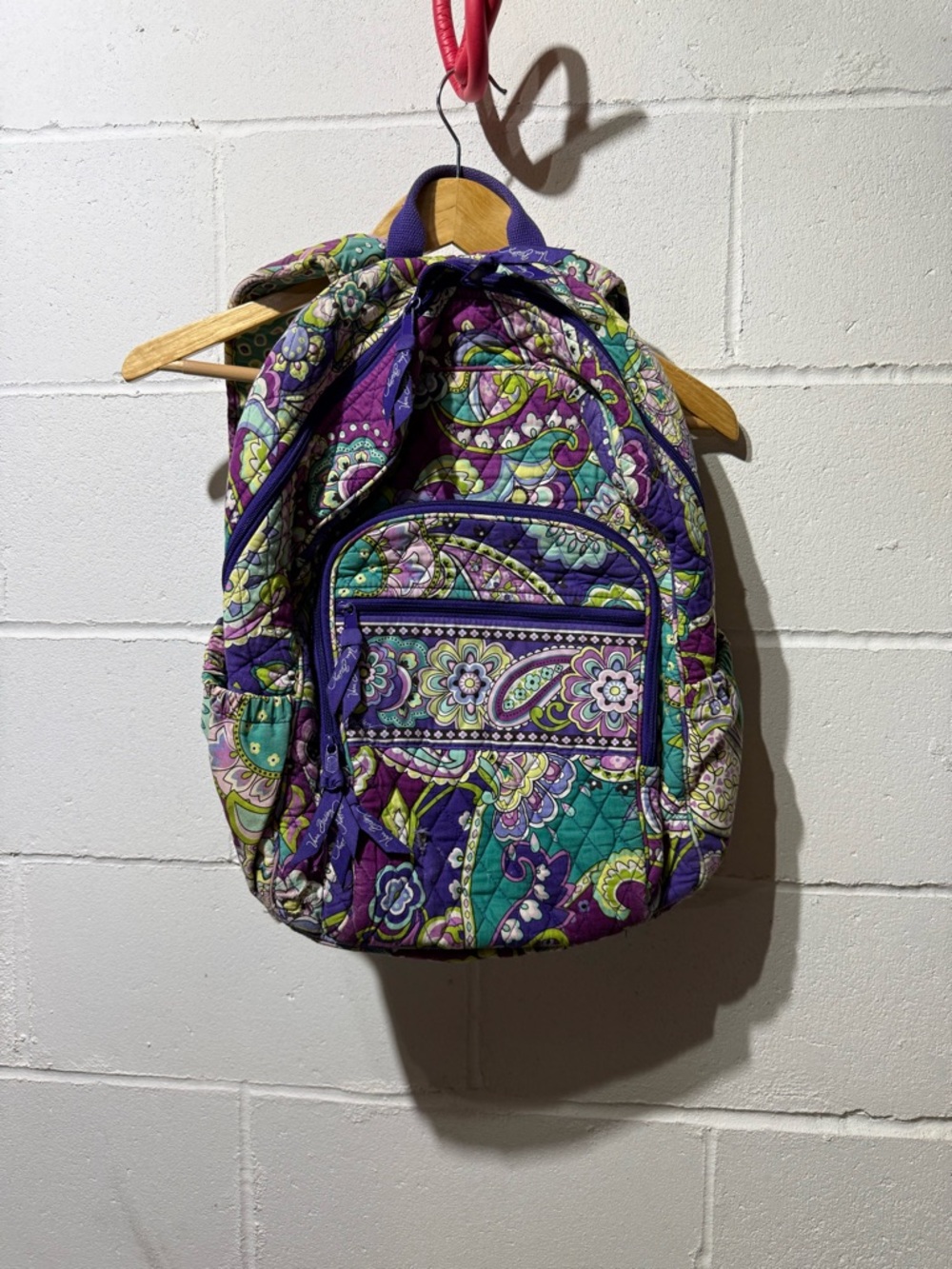 Vera Bradley Purple Quilted Paisley Floral Backpack
